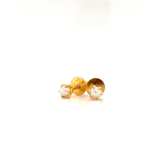 Sree Kumaran | 22k (916) Yellow Gold Stud Earrings for Kids